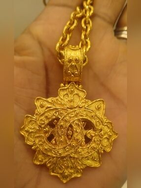 CHANEL CC Logos Chain Necklace Gold 94A